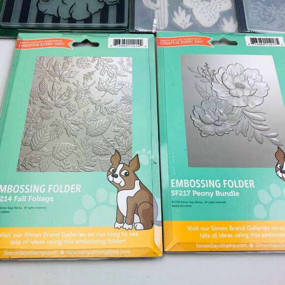 Assorted Embossing Folders Set of 7 Simon Says Stamp, Christmas, Floral, etc. - Picture 5 of 6